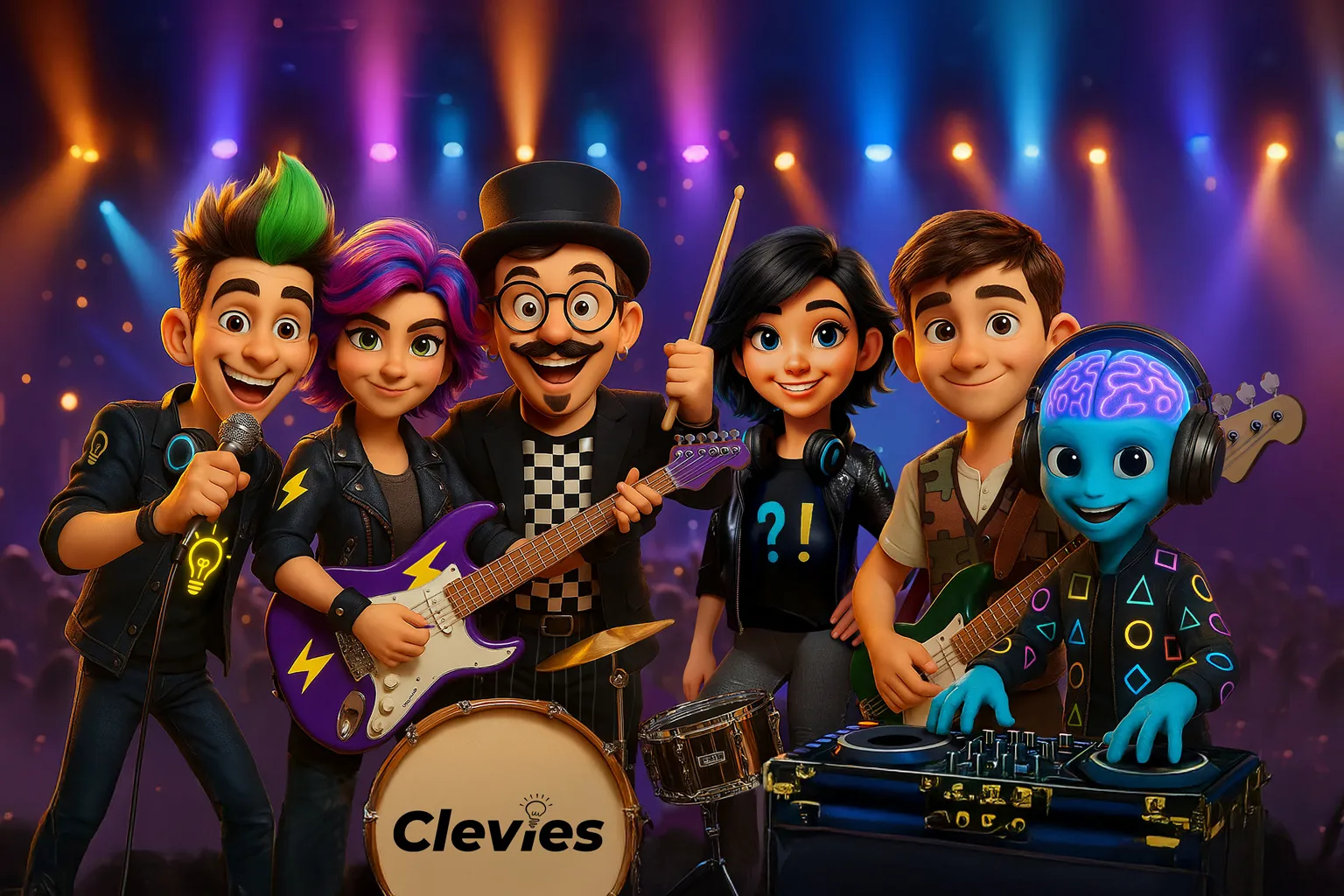 Clevies Bandfoto mit allen sechs Clevies