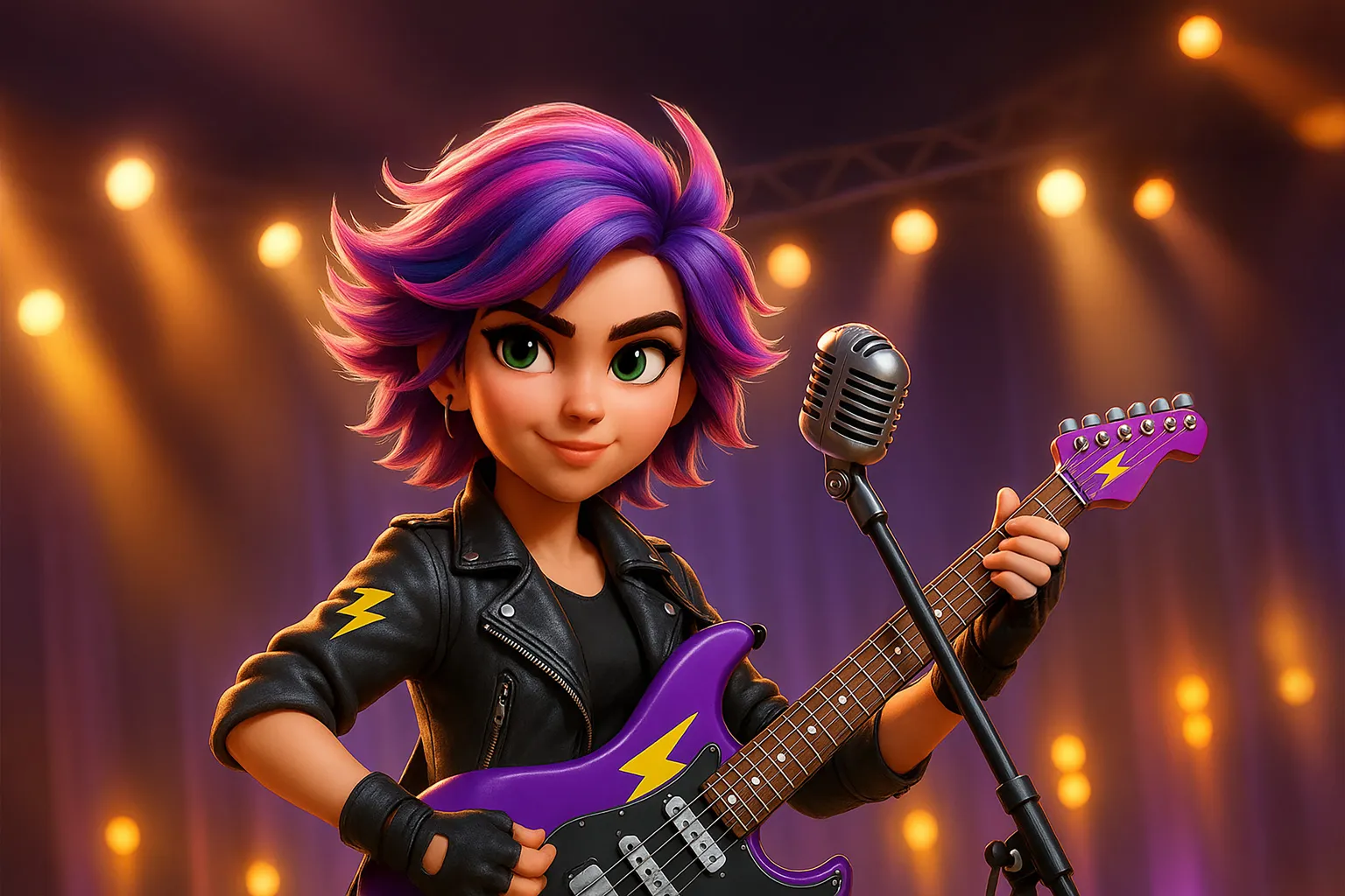 Captain Mia rockt an der E-Gitarre