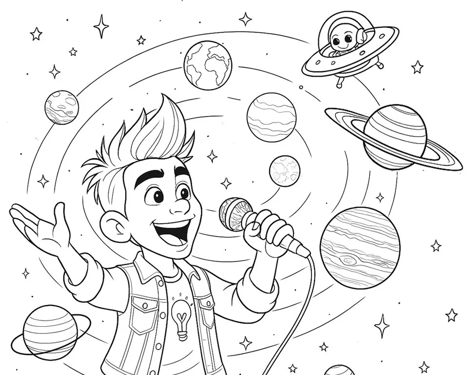 Acht Planeten Ausmalbild